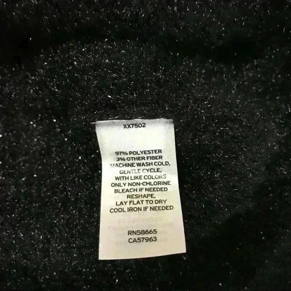 Nordstrom Abound Black Sparkle V-Neck Fuzzy Knit Pullover Sweater - Picture 10 of 10